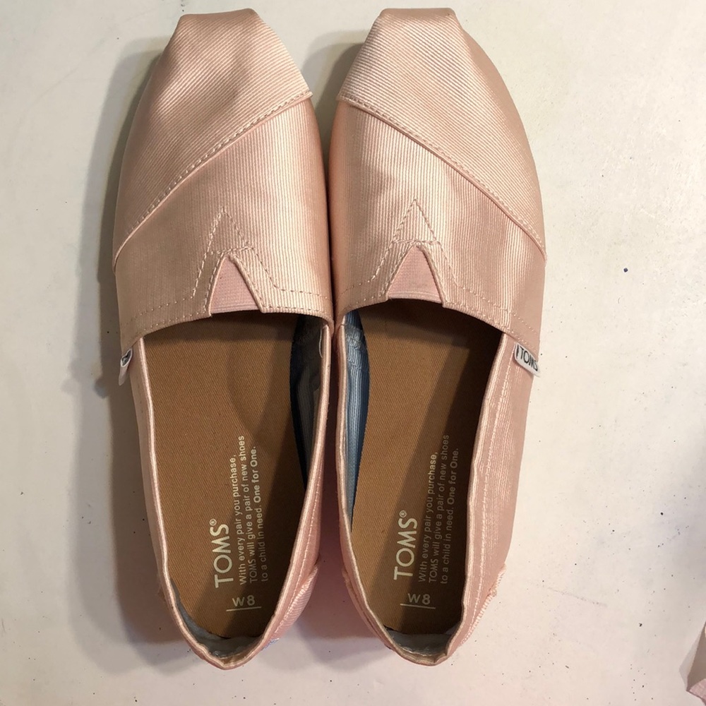 Toms pink grosgrain loafers Like New